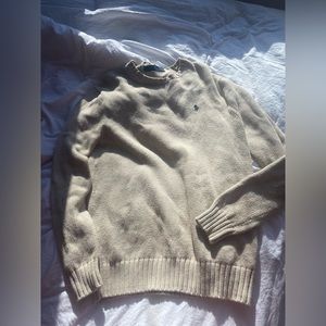 Ralf Lauren Polo, small, beige, knit, sweater, lightly used